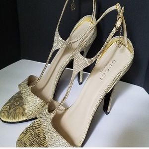 Gucci Snakeskin Slingback Heels/Sandals size 39.5